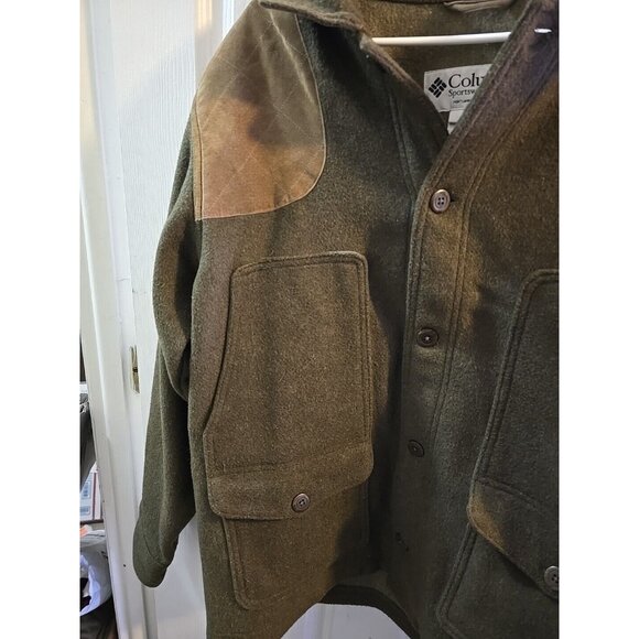 Mens EXTREMELY RARE Columbia Green Button Down Peacoat Wool Blend. Large. - Picture 5 of 16